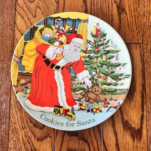 Spode Christmas Tree Cookies For Santa Plate 9" 4056317 Box Macy's Holiday - Picture 1 of 15